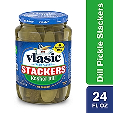 Vlasic Stackers Kosher Dill Pickles, 24 fl oz
