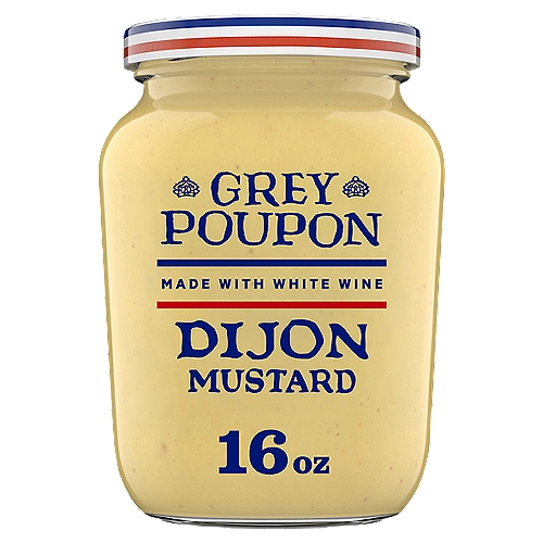 Grey Poupon Dijon Mustard, 16 oz. Jar
Unlock the potential of all your favorite foods with Grey Poupon Dijon Mustard. Since 1777, our dijon mustard has been prepared in accordance with the original recipe from Dijon, France. Made with #1 grade mustard seeds, our white wine infused mustard is blended with spices to offer the bold flavor you expect from Grey Poupon. Bring the refined taste of Grey Poupon Dijon Mustard to your favorite recipes and enjoy some of the finer flavors in life. Try using dijon mustard as a sandwich spread to add some boldness to lunchtime. Mix our tangy mustard sauce with balsamic vinegar and olive oil to create a flavorful salad dressing, or use it as an ingredient in a delicious dijon mustard marinade. Enhance any of your favorite chicken or pork entrees with Grey Poupon. Our dijon mustard comes in an 16-ounce resealable jar for easy use. Whether you're making lunch or preparing for a dinner party, Grey Poupon Dijon Mustard will elevate your next meal or occasion. 

• One 16 oz. jar of Grey Poupon Dijon Mustard
• Made from the same French-style recipe since 1777, Grey Poupon Dijon Mustard uses the finest ingredients for a quality, gourmet condiment
• Crafted with white wine, #1 grade mustard seeds and spices for a strong, delicious flavor
• Our creamy dijon mustard has a smooth texture and bold flavor for limitless uses in recipes
• Try using our dijon mustard as the perfect deli sandwich spread
• Add dijon mustard to enhance any of your favorite meat marinades
• Excellent as a dipping sauce
• Resealable classic Grey Poupon glass jar
• Certified Kosher mustard