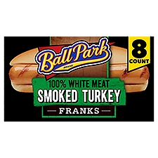 Ball Park Hot Dogs, Smoked White Meat Turkey, 8 Count