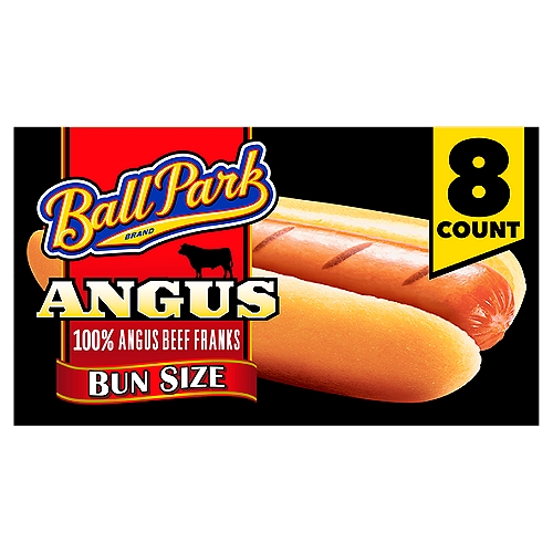 Ball Park Bun Length Hot Dogs, Angus Beef, 8 Count