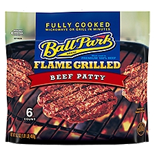 Ball Park Flame Grilled Beef Patty, 6 count, 16.2 oz