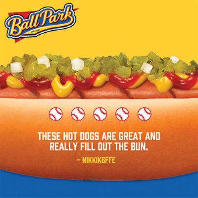 Ball Park Bun Length Hot Dogs, Beef, 8 Count