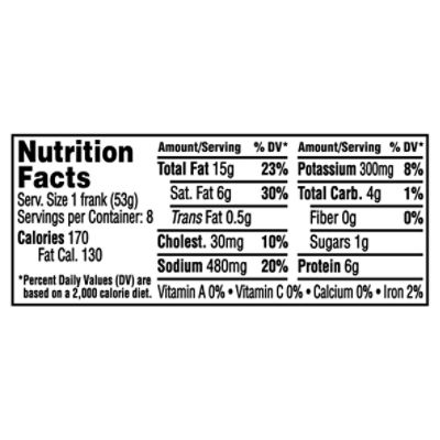 Ball Park Bun Length Hot Dogs, Beef, 8 Count