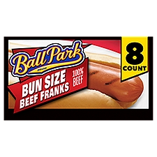 Ball Park Bun Length Hot Dogs, Beef, 8 Count, 15 Ounce