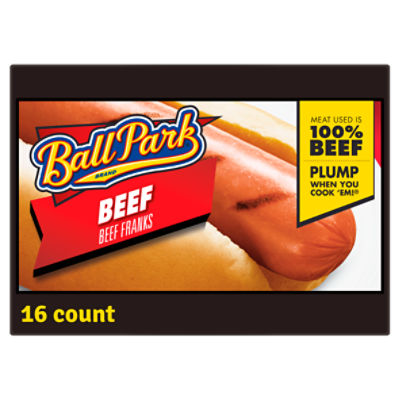 Ball Park Beef Hot Dogs, 16 Count, 30 Ounce