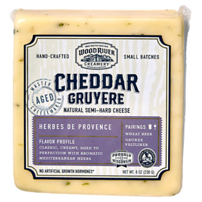 Wood River Creamery Cheddar Gruyere Herbes De Provence Natural Semi-Hard Cheese, 8 oz