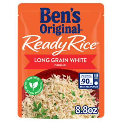 BEN'S ORIGINAL Ready Rice Original Long Grain White Rice, Easy Dinner Side, 8.8 ounce Pouch, 8.8 Ounce
