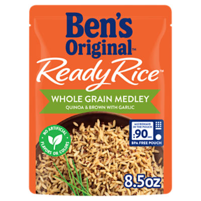 BEN'S ORIGINAL Ready Rice Whole Grain Medley Quinoa and Brown Flavored Rice, Easy Side, 8.5 ounce Pouch, 8.5 Ounce