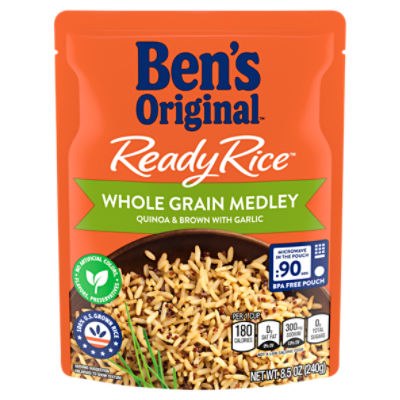 BEN'S ORIGINAL Ready Rice Whole Grain Medley Quinoa and Brown Flavored Rice, Easy Side, 8.5 ounce Pouch, 8.5 Ounce