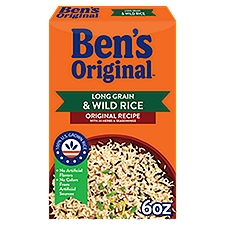 BEN'S ORIGINAL Flavored Long Grain Rice & Wild Rice, Boxed Rice, 6 ounce Box