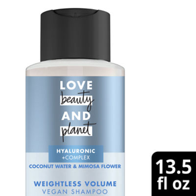 Love Beauty and Planet Weightless Volume Shampoo with Hylauronic acid Coconut Water & Mimosa Flower 13.5 oz