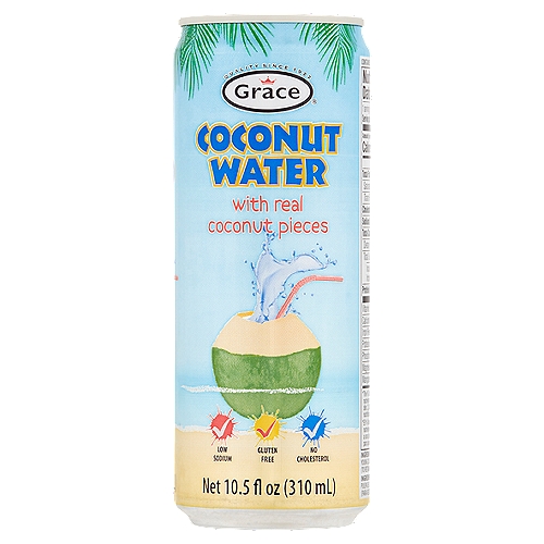 Grace Coconut Water with Real Coconut Pieces, 10.5 fl oz