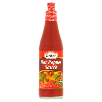 Grace Very Hot Hot Pepper Sauce, 6 fl oz, 6 Fluid ounce
