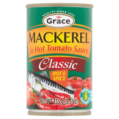 Grace Classic Mackerel in Hot Tomato Sauce, 5.5 oz