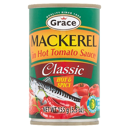 Grace Classic Mackerel in Hot Tomato Sauce, 5.5 oz