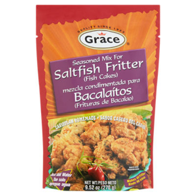 Grace Seasoned Mix for Saltfish Fritter (Fish Cakes), 9.52 oz