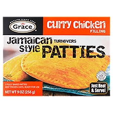 Grace Curry Chicken Filling Jamaican Style Turnovers Patties, 2 count, 9 oz, 9 Ounce