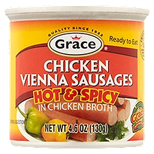 Grace Hot & Spicy Chicken Vienna Sausages in Chicken Broth, 4.6 oz, 5 Ounce