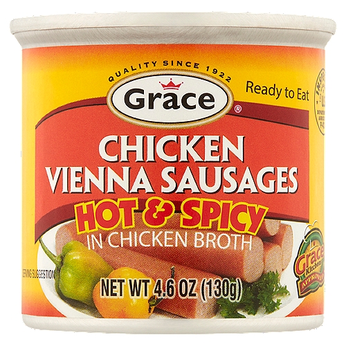 Grace Hot & Spicy Chicken Vienna Sausages in Chicken Broth, 4.6 oz
