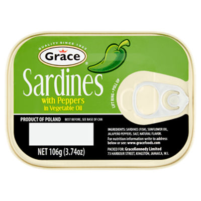 Grace Sardines with Peppers in Vegetable Oil, 3.74 oz