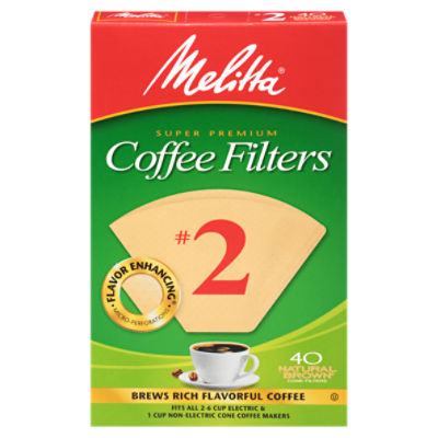 Melitta® Natural Brown® #2 Size Paper Cone Coffee Filters 40 ct Box