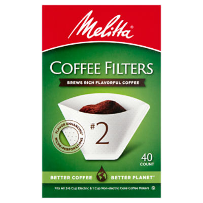 Melitta Super Premium 2 Coffee Filters, 40 count