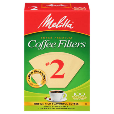 Melitta No. 2 Natural Brown Super Premium Coffee Filters 100 ea
