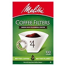 Melitta Super Premium #4, Coffee Filters, 100 Each