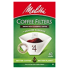 Melitta Coffee Filters - Cone - No. 4, 40 Each