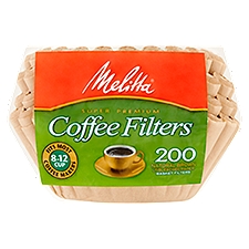 Melitta Super Premium Natural Brown Unbleached Paper Coffee Filters, 200 count