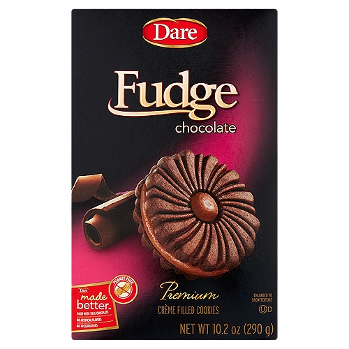 Dare Fudge Chocolate Premium Crème Filled Cookies, 10.2 oz