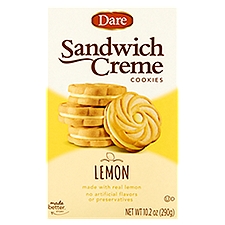 Dare Lemon Premium Crème Filled, Cookies, 10.2 Ounce