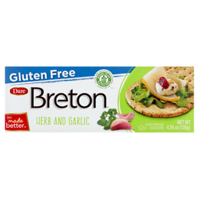 Dare Breton Gluten Free Herb and Garlic Crackers, 4.76 oz