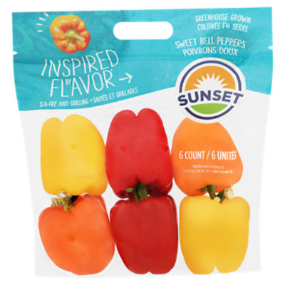 Sunset Sweet Bell Peppers, 6 ct