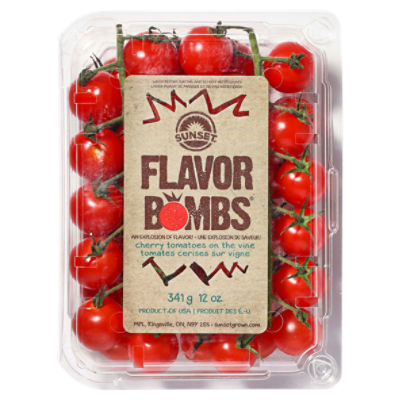 Sunset® Flavor Bombs® Cherry Tomatoes On-The-Vine 12oz, 12 Ounce