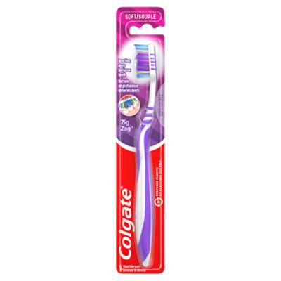 Colgate Zig Zag Deep Clean Soft Toothbrush with Soft Bristles, Adult Toothbrushes, 1 Pack