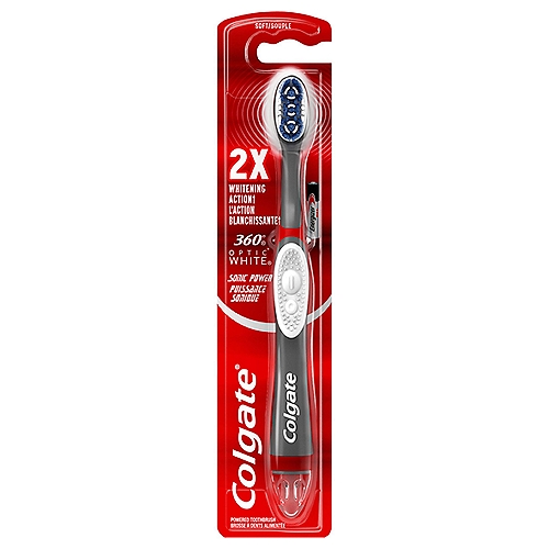 Colgate 360 Optic White Sonic Powered Soft Toothbrush with Tongue and Cheek Cleaner