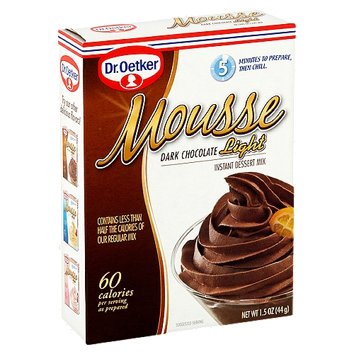 Dr. Oetker Dark Chocolate Light Mousse Instant Dessert Mix, 1.5 oz
