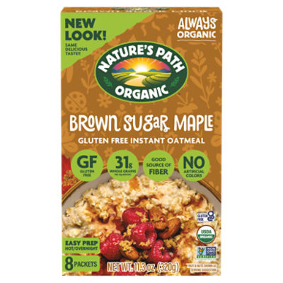 Nature's Path Organic Brown Sugar Maple Gluten Free Instant Oatmeal, 8 count, 11.3 oz