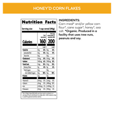 Nature's Path Honey'd Corn Flakes Cereal, 26.4 oz