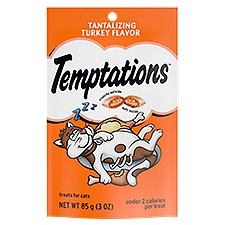 TEMPTATIONS Classic Crunchy and Soft Cat Treats Tantalizing Turkey Flavor, 3 oz. Pouch