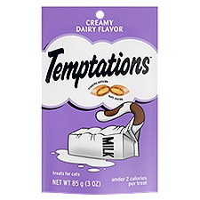 TEMPTATIONS Classic Crunchy and Soft Cat Treats Creamy Dairy Flavor, 3 oz. Pouch