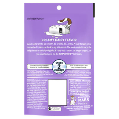 TEMPTATIONS Classic Crunchy and Soft Cat Treats Creamy Dairy