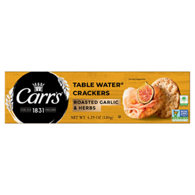 Carr's Roasted Garlic and Herbs Table Water Crackers, 4.5 oz