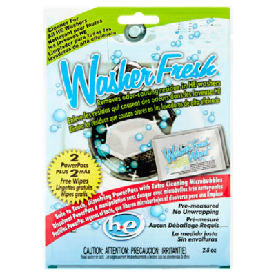 Fresh Products Washer Fresh Wipes Powerpacs, 2.8 oz