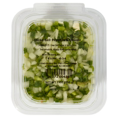 F&S Fresh Foods Diced Bell Peppers & Onions, 7 oz