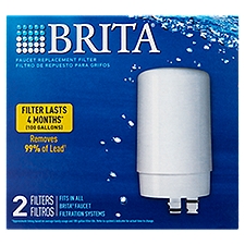 Brita Faucet Mount System Replacement Filter, Reduces Lead, Made Without BPA, White, 2 Count
