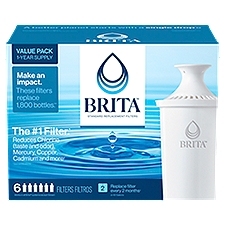 Brita Standard Water Filter, Replacement Filter for Pitchers and Dispensers, 6 Ct