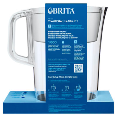 Brita Pitcher Water Filtration System, 5 Cup, Slim Model, Filter