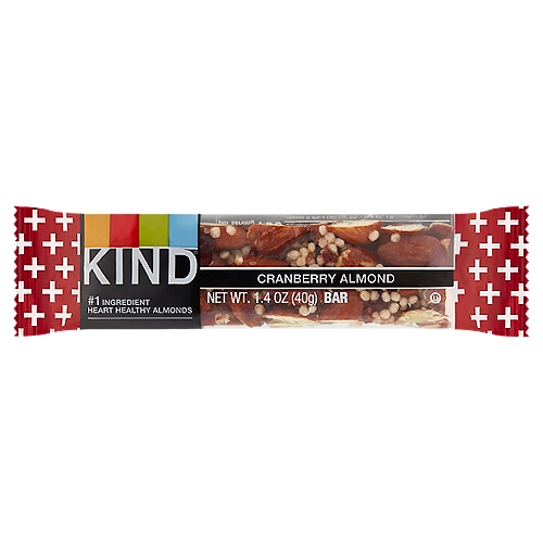 Kind Plus Cranberry Almond + Antioxidants with Macadamia Nuts Snack Bar, 1.4 oz